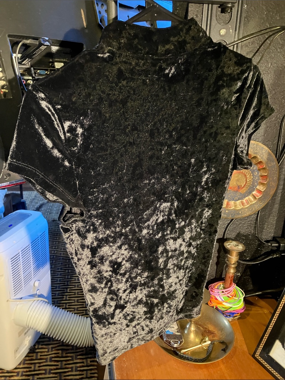a new day Black Crushed Velvet Top - Picture 3 of 5